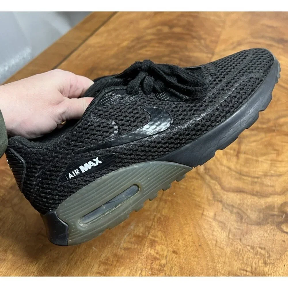 Nike Women’s 8.5 Air Max‎ 90 Triple Black Running Retro Shoe Sneakers Trainers